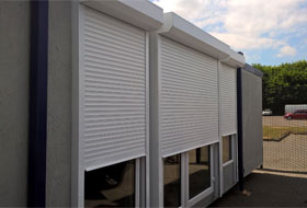 Portacabin security roller shutters